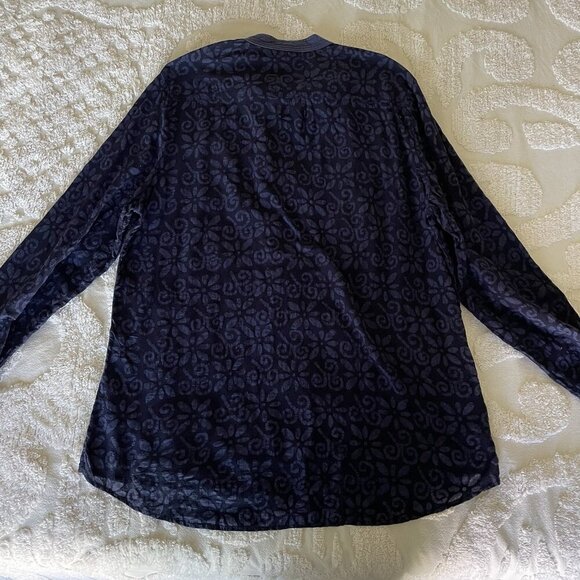 Fresh Produce Shirt Womens XL Blue Gauze Cotton Long Sleeve Made in USA Boho - Picture 2 of 6